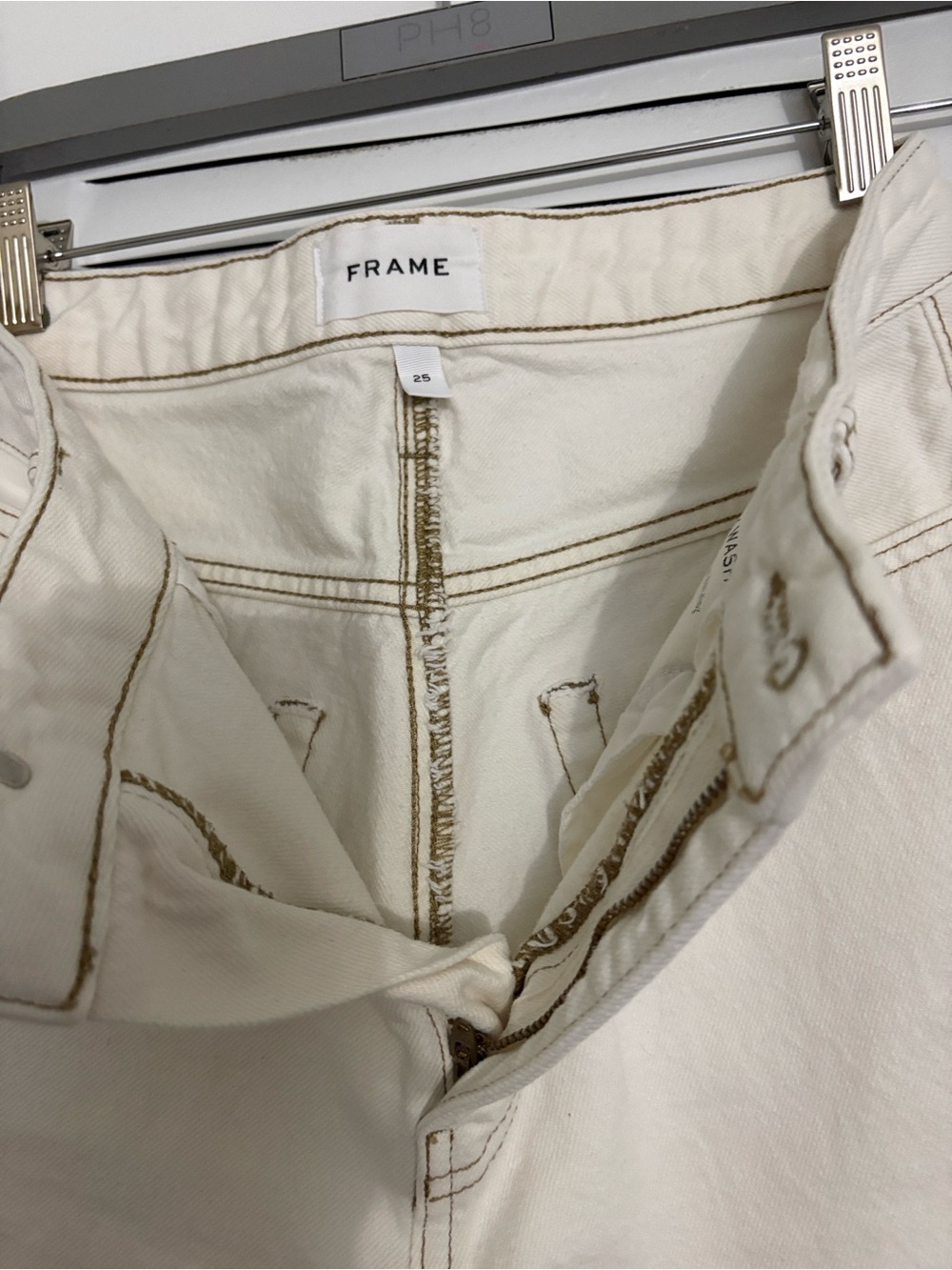 Frame Denim Cream High-Rise Women's Jeans